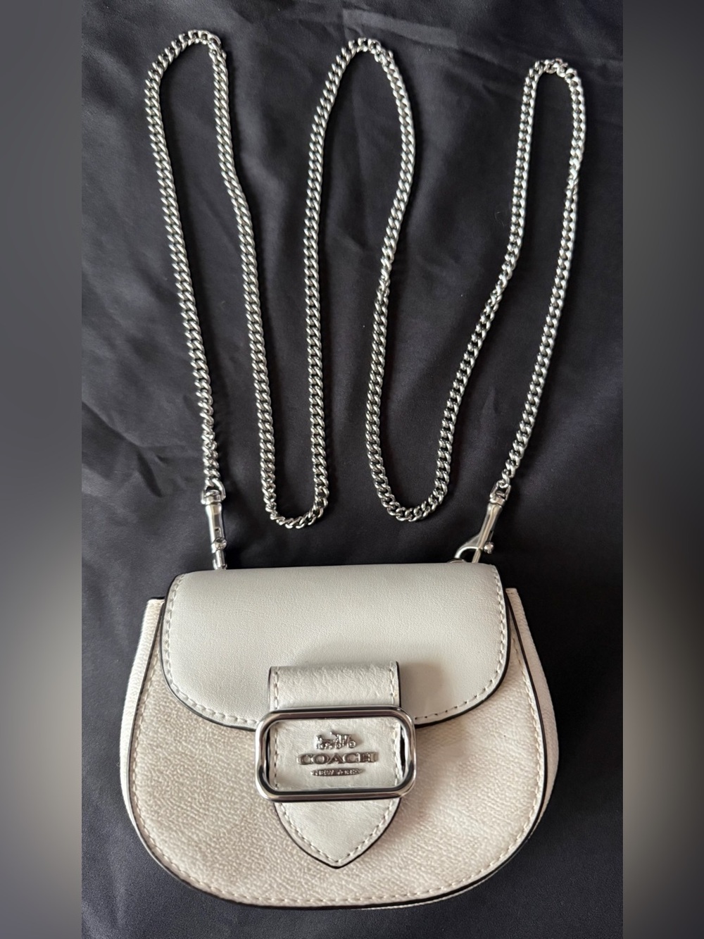 Coach White Mini Saddle Crossbody with Silver Hardware - Picture 3 of 12